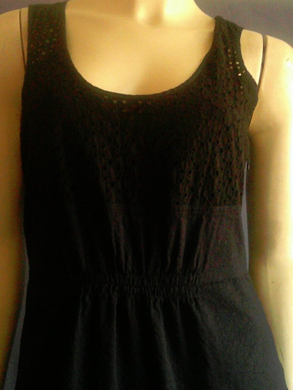Madewell Black Eyelet Lovesong Cotton Sleeveless Summer Tank Dress 6 - Picture 5 of 12